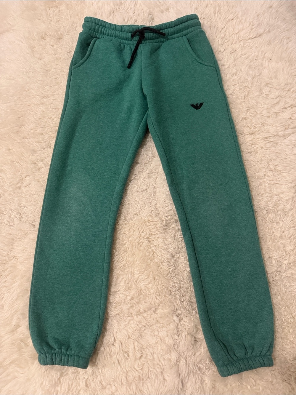 EUC - Emporio Armani Kids Green Sweatpants with Embroidered Logo 8 Yrs